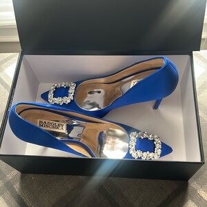 Badgley Mischka Women's Blue Satin Heels